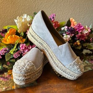 White House Black Market Gray Espadrilles with Elegant Design